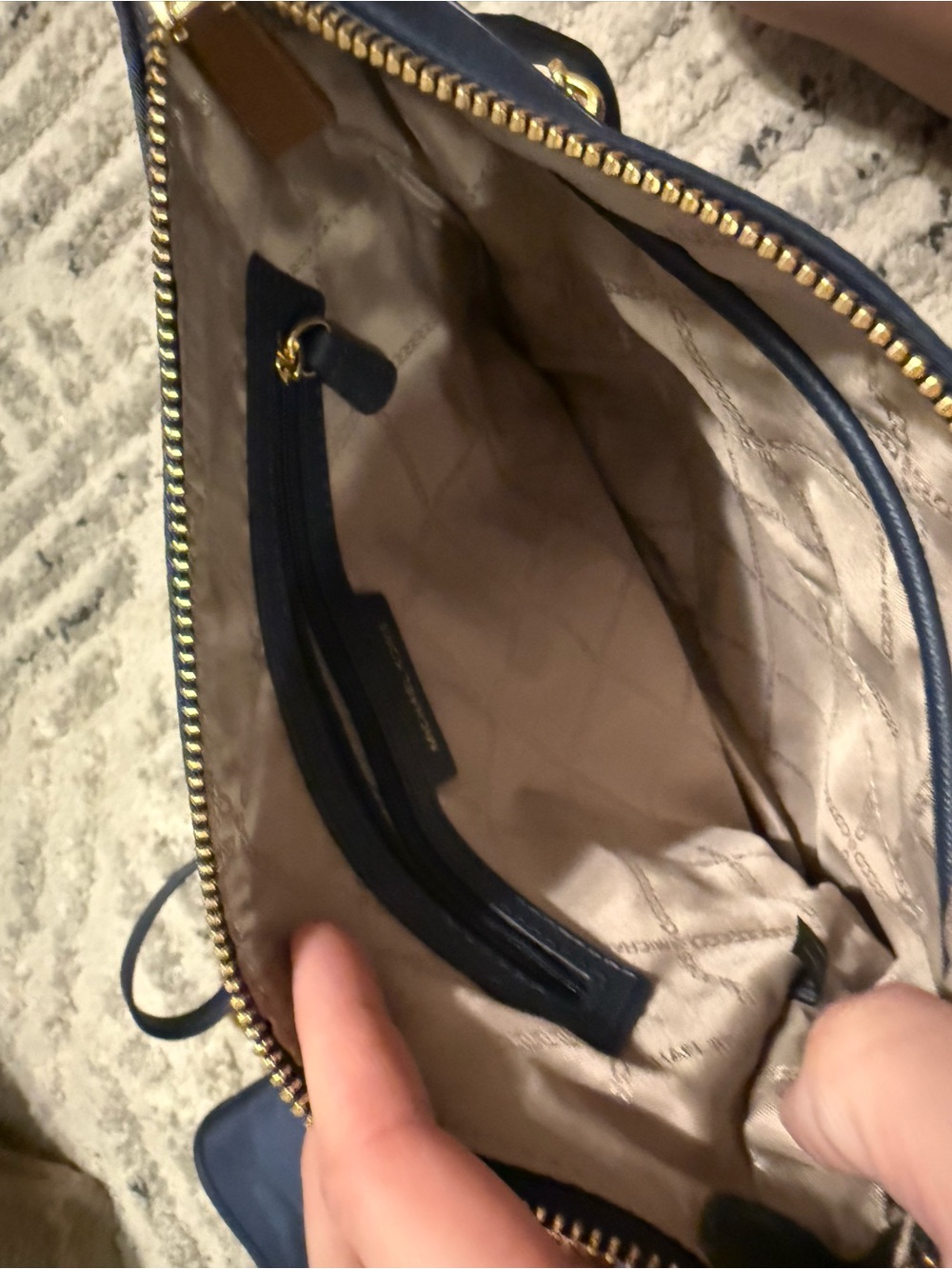 Michael Kors Navy Tote and Matching Crossbody Set - Picture 3 of 3